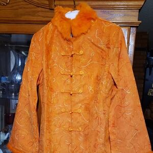Orange Chinese chamois jacket